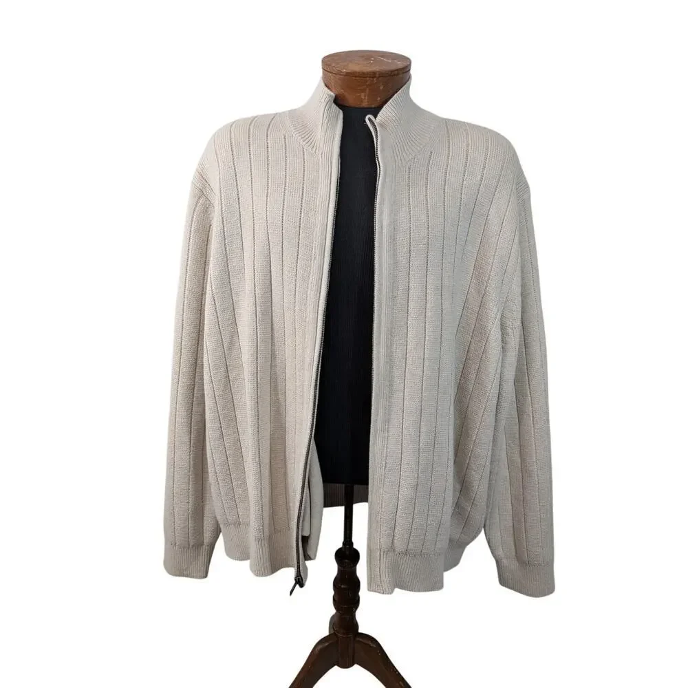 NWOT! BANANA REPUBLIC! VANILLA CREAM 100% FINE COTTON CLUB CARDI SWEATER! SZ XXL